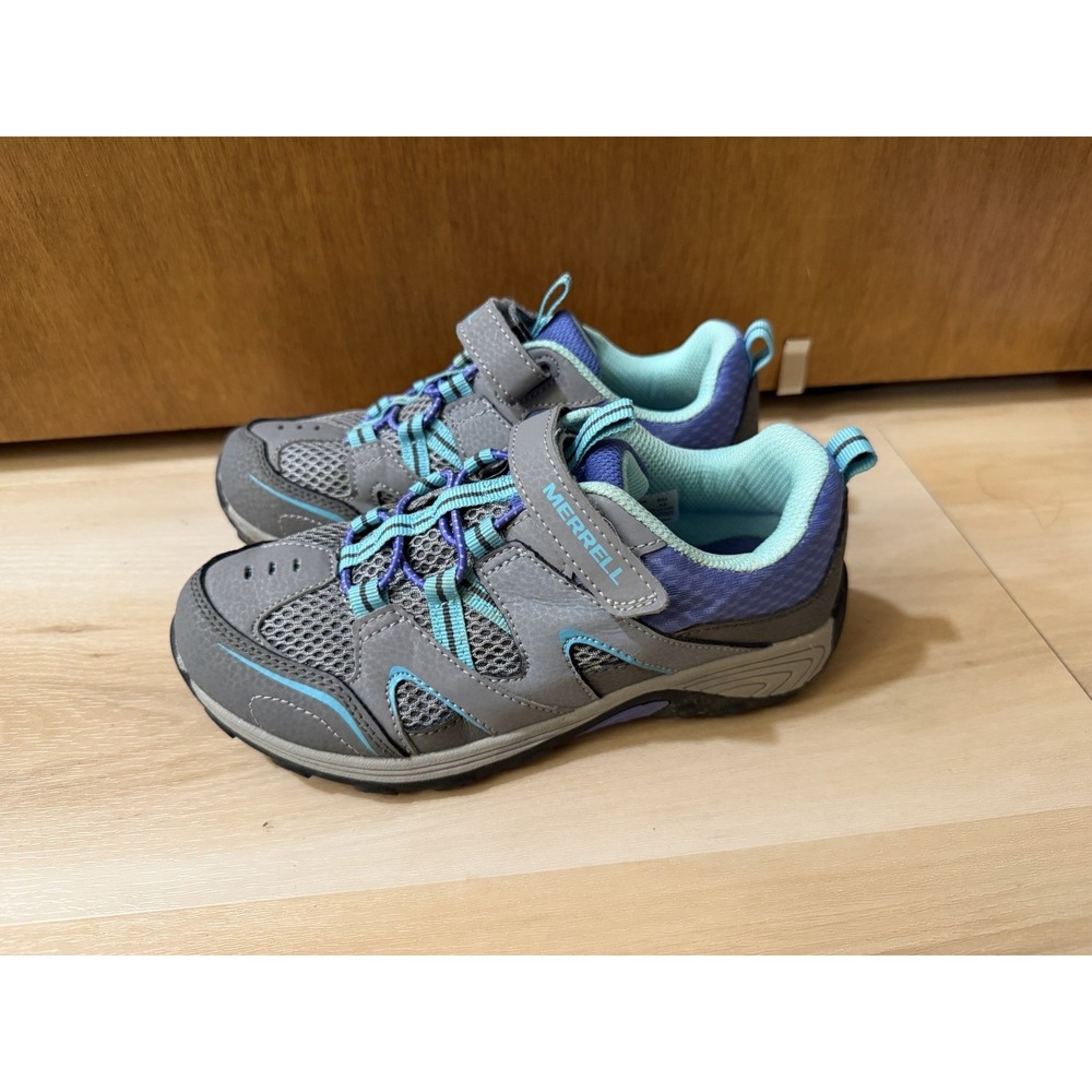 Merrell Big Kid Trail Quest Hiking Sneakers Grey Blue MY57111 Size 2 - Picture 3 of 7
